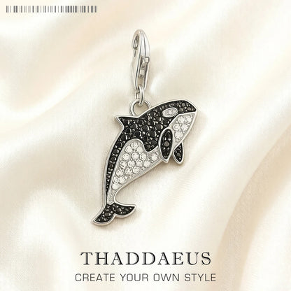 Damen-Charm-Anhänger Orca Wal Ozean aus Sterlingsilber