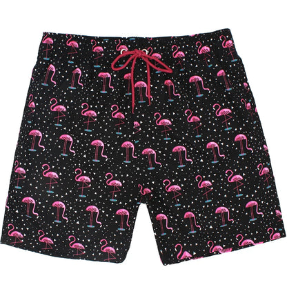 Herren-Badeshorts mit Mesh-Innenslip, verstellbarem Bund und Taschen – ideal für Sport und Freizeit.