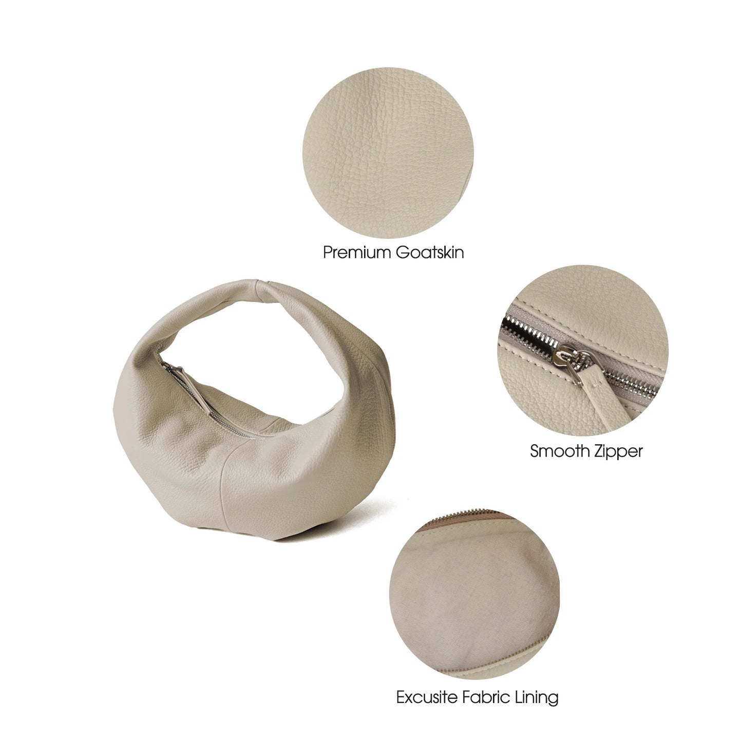 Schafsleder Hobo-Tasche Dumpling-Form | Halbmond