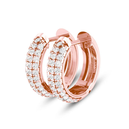 Damen-Hoop-Ohrringe Moissanit in 925 Sterling Silber Feiner Schmuck für Hochzeit und Alltag