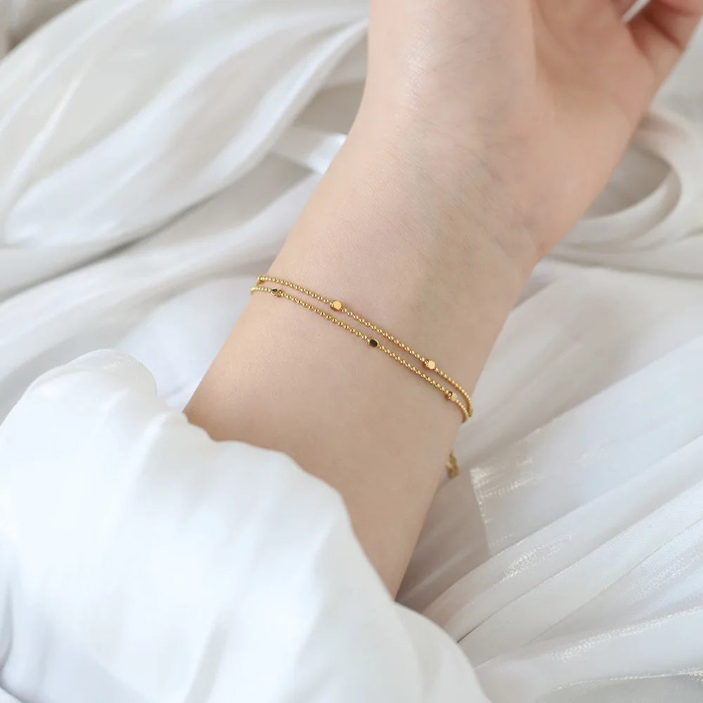 Damen-Kettenarmband doppellagig aus Titanstahl