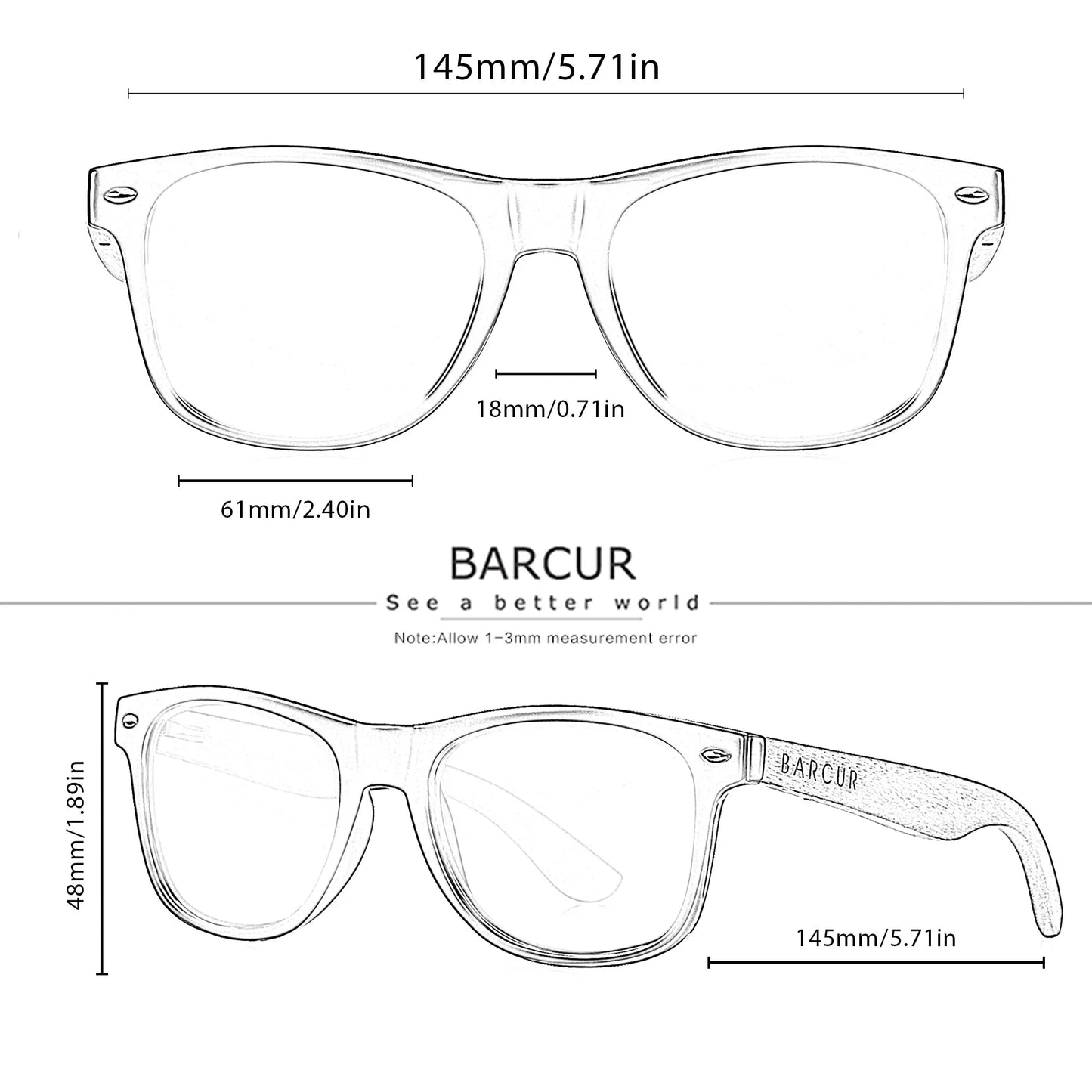 Sonnenbrille Naturholz Walnuss schwarz polarisiert UV400 Herren B