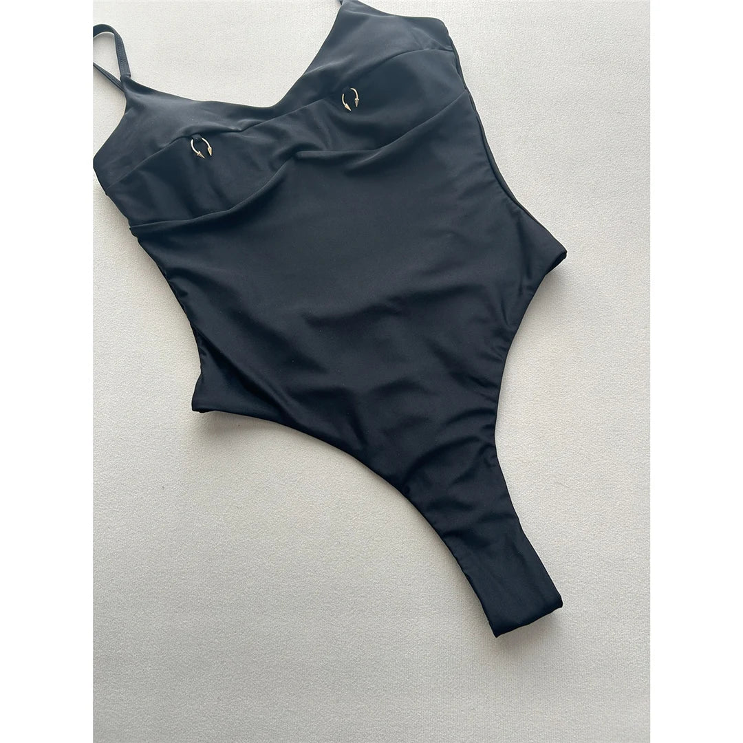 Damen Badeanzug Micro Tanga Bügel rückenfrei hoher Beinausschnitt Monokini