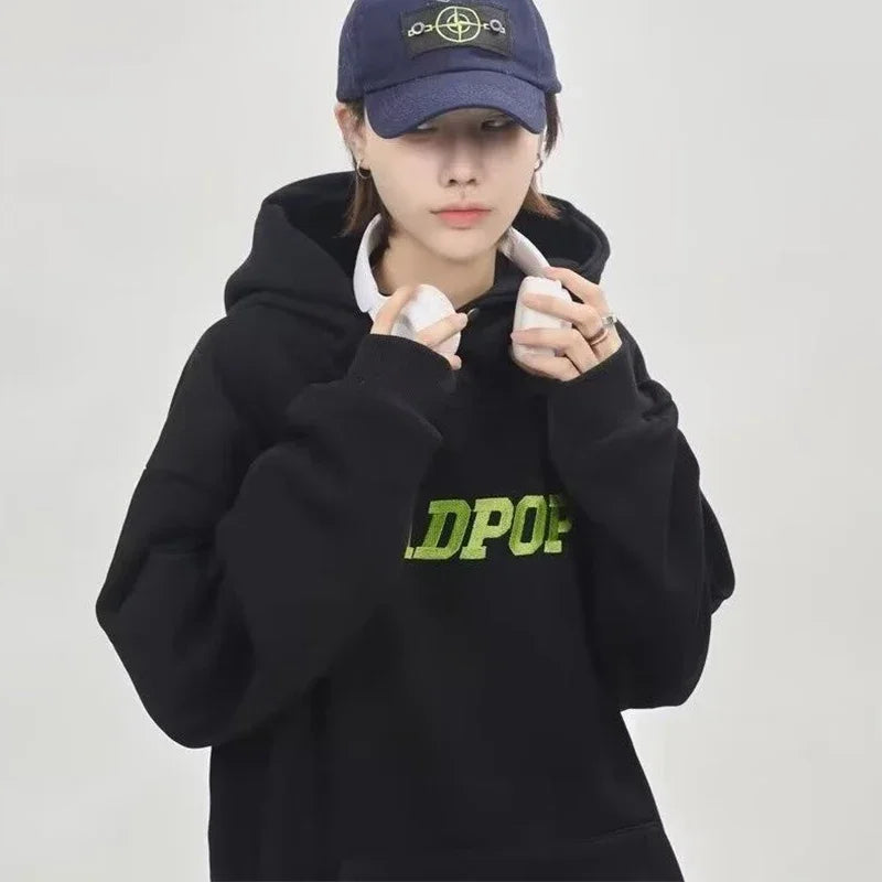 Herbst männer Brief Gedruckt Mit Kapuze Sweatshirts 2025, Neue Hip Hop Baumwolle Fleece Oversize Hoodies Y2K Vintage Streetwear Hoody