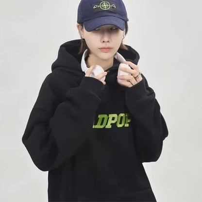 Herbst männer Brief Gedruckt Mit Kapuze Sweatshirts 2025, Neue Hip Hop Baumwolle Fleece Oversize Hoodies Y2K Vintage Streetwear Hoody