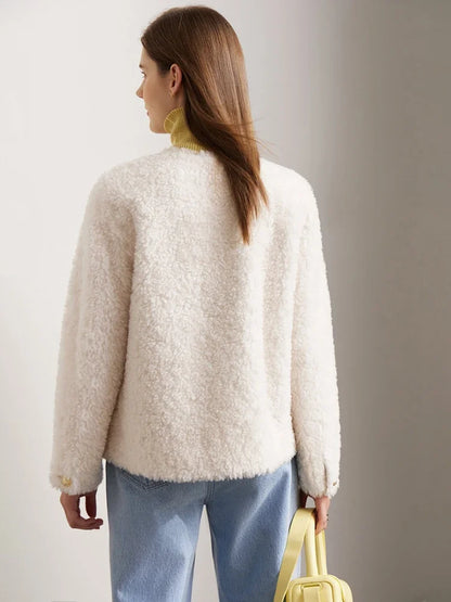 Damen Eleganter Mantel im Französischen Stil mit Taschen und Knöpfen