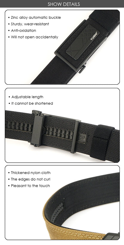 VATLY Multifunktions Tactical Gürtel Herren Nylon Rigid Automatik-Schnalle
