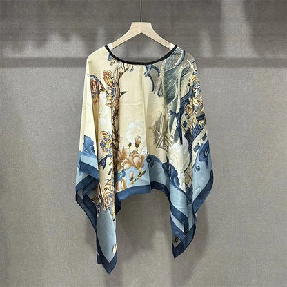 Damen Chiffon Schal Sommer Strand Bikini Sonnenschutz Poncho bedruckt sexy