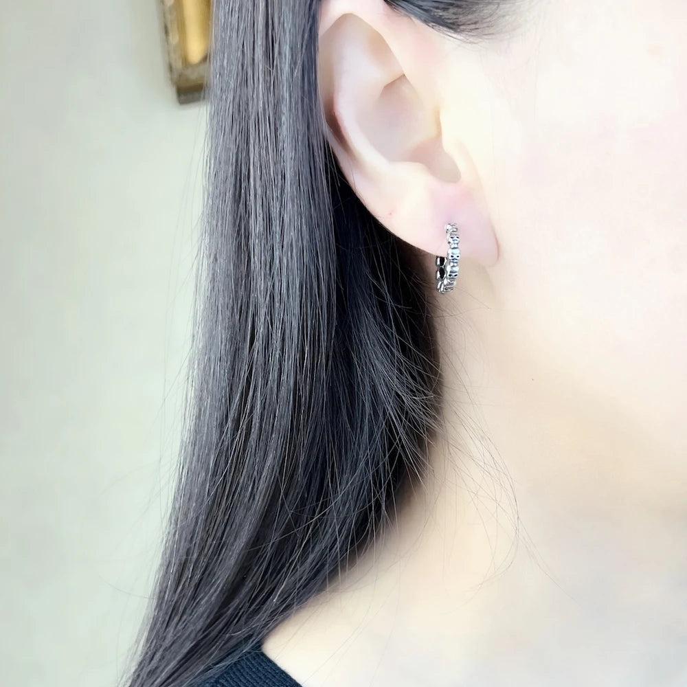 Damen-Creolen Schädel Scharnier Punk massiv aus Sterlingsilber