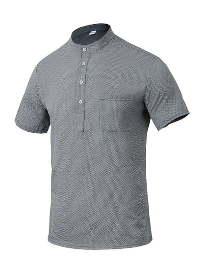 Langarm-Poloshirt für Herren mit Reverskragen – dünnes, vielseitiges Oberteil für Business und Freizeit in Uni-Farben, ideal für den Frühling und Herbst