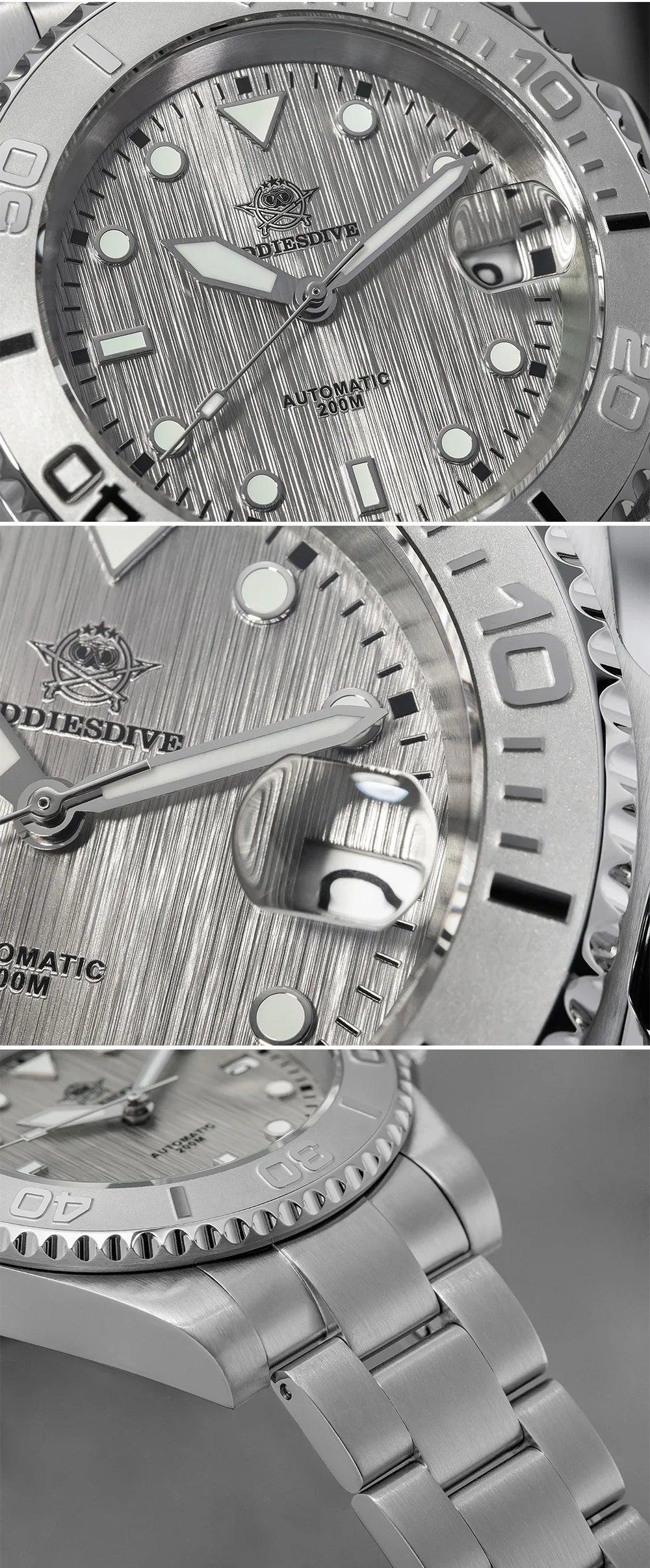 Herren-Taucheruhr mit gewoelbtem Saphirglas und NH35A-Automatikwerk