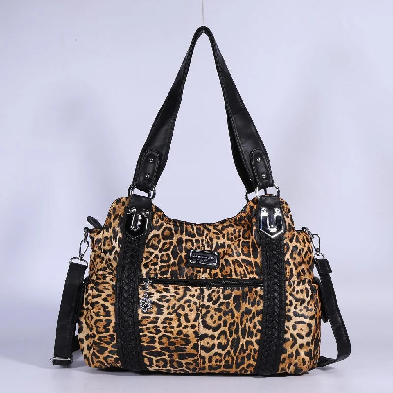 Damen-Schultertasche Aus PU-Leder Mit Reißverschluss Und Innenfächern Großes Stauraumvolumen