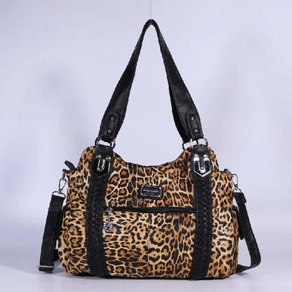 Damen-Schultertasche Aus PU-Leder Mit Reißverschluss Und Innenfächern Großes Stauraumvolumen