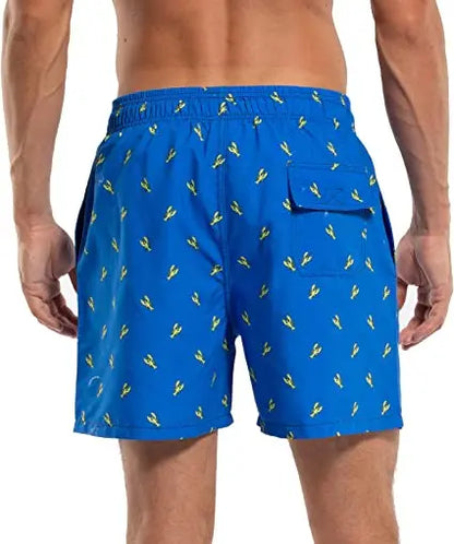 Herren-Badeshorts mit Farbverlauf, schnelltrocknend, mit Reißverschlusstaschen und Mesh-Futter – modische Schwimmshorts für den Strand