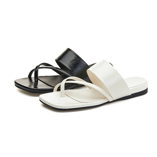 Damen Hausschuhe Flach Quadratisch Clip-On