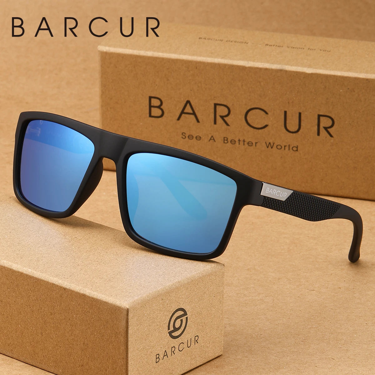 Sonnenbrille quadratisch Business minimalistisch UV400 polarisiert Herren