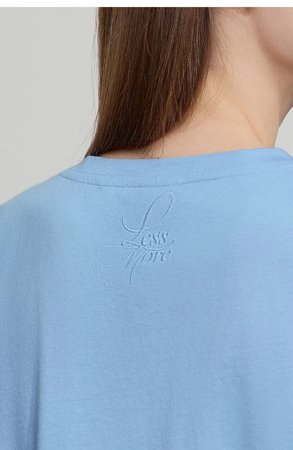 Damen Top im minimalistischen Stil aus einfarbiger mercerisierter Baumwolle