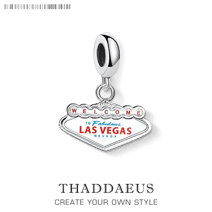 Damen-Charm-Anhänger Las Vegas Nevada Reise DIY aus Sterlingsilber