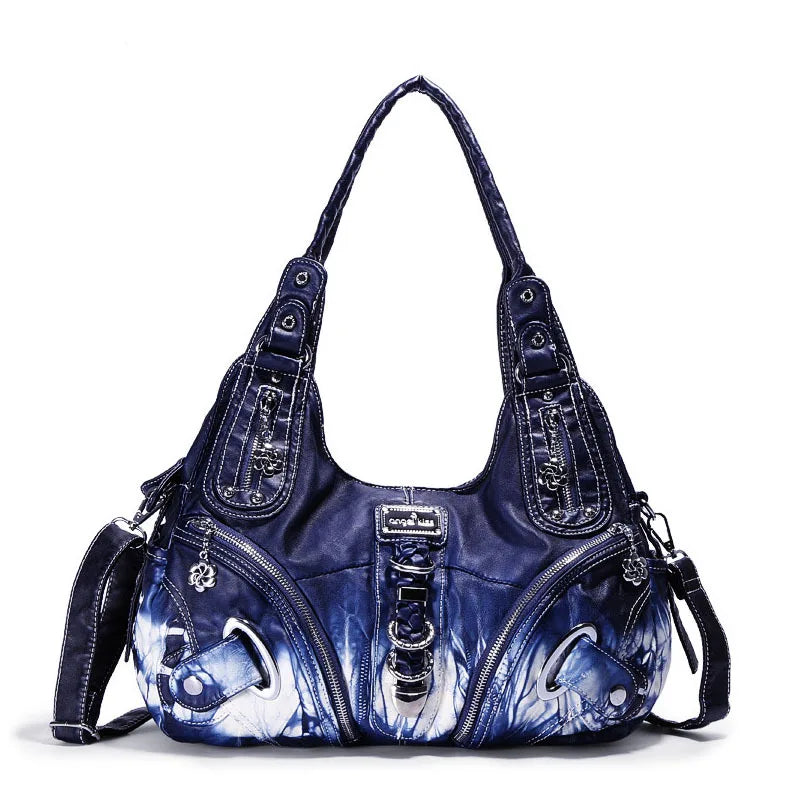 Damen-Handtasche Tie-Dye Muster und weiches Obermaterial Alltagsbegleiter für Alltag und Freizeit