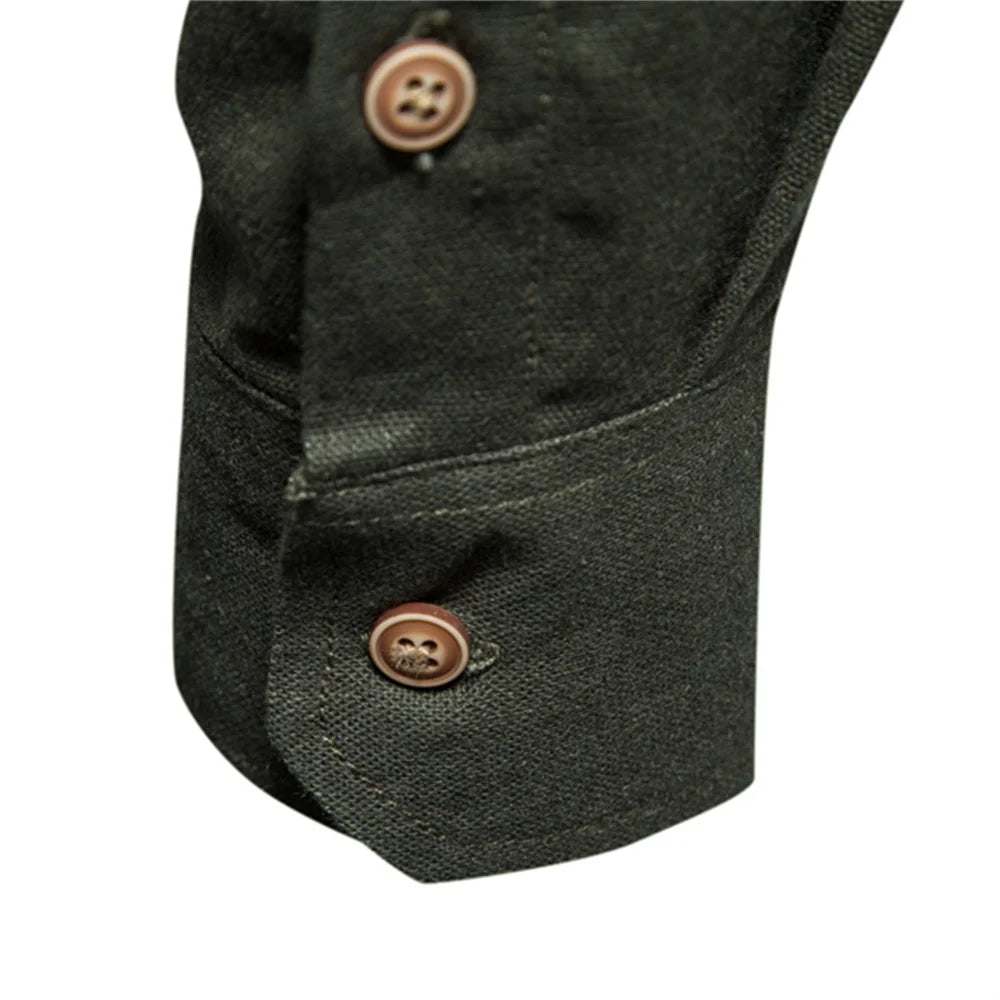 Herren Langarm Shirt aus 100 Prozent Baumwolle mit Einzel Tasche