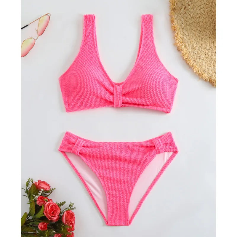 Braunes Bikini-Set mit Push-up-Effekt – verführerische Bademode für Strand und Pool