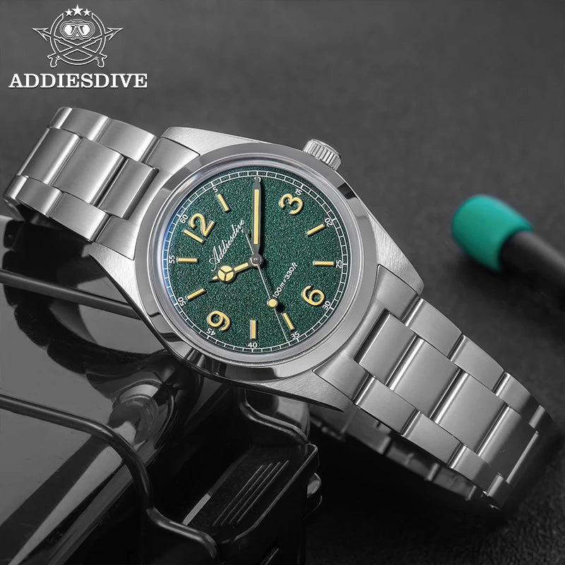 Herren-Freizeituhr 36 mm mit Bubble-Glas und Sommerfarben