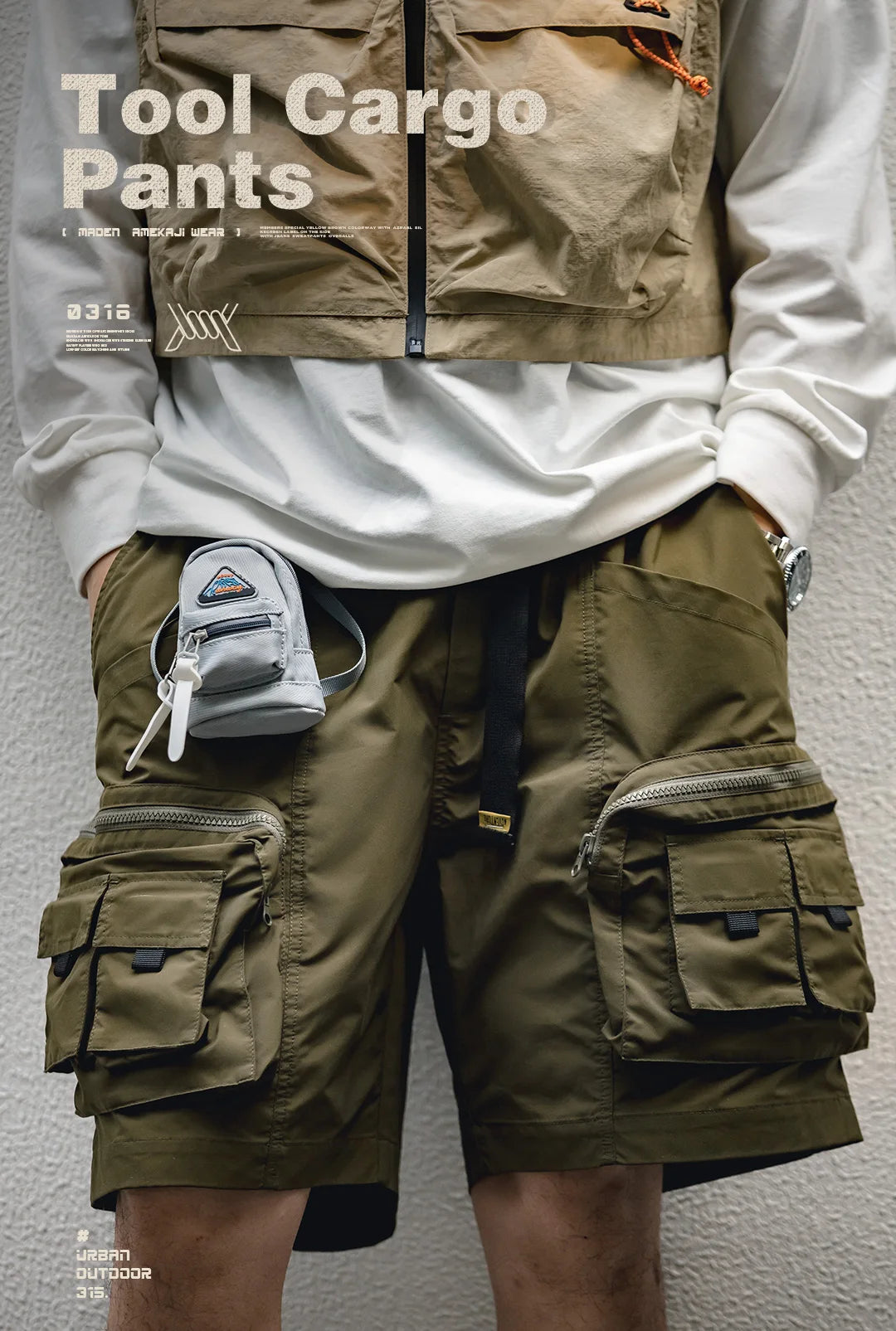Herren Taktische Shorts für den Sommer mit vielen Taschen und verstellbarer Taille