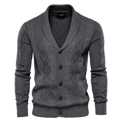 Männer Strickjacke aus hochwertiger Baumwolle im Casual-Stil für den Winter
