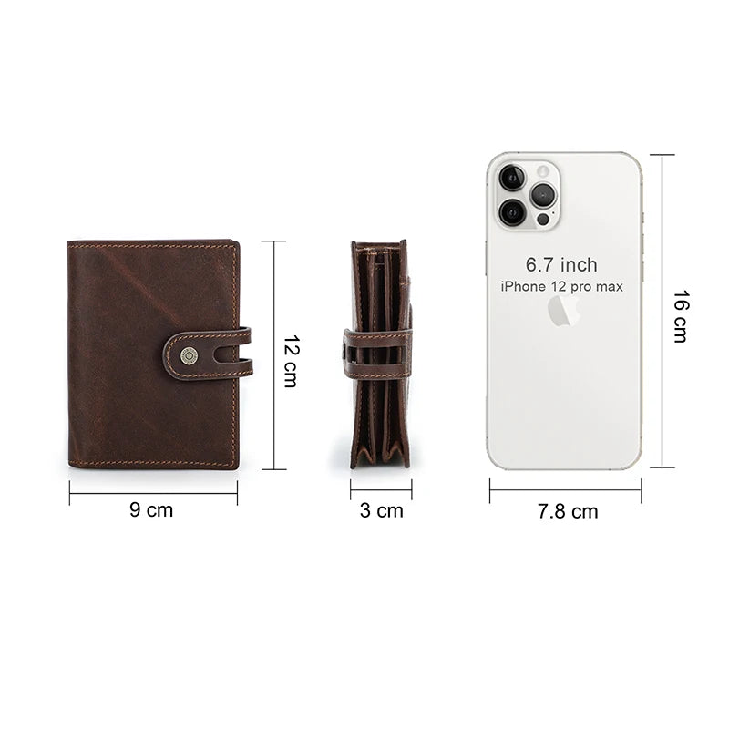 Herren Echtleder Geldbörse Airtag RFID Aluminium Kartenhalter Metall Reißverschluss