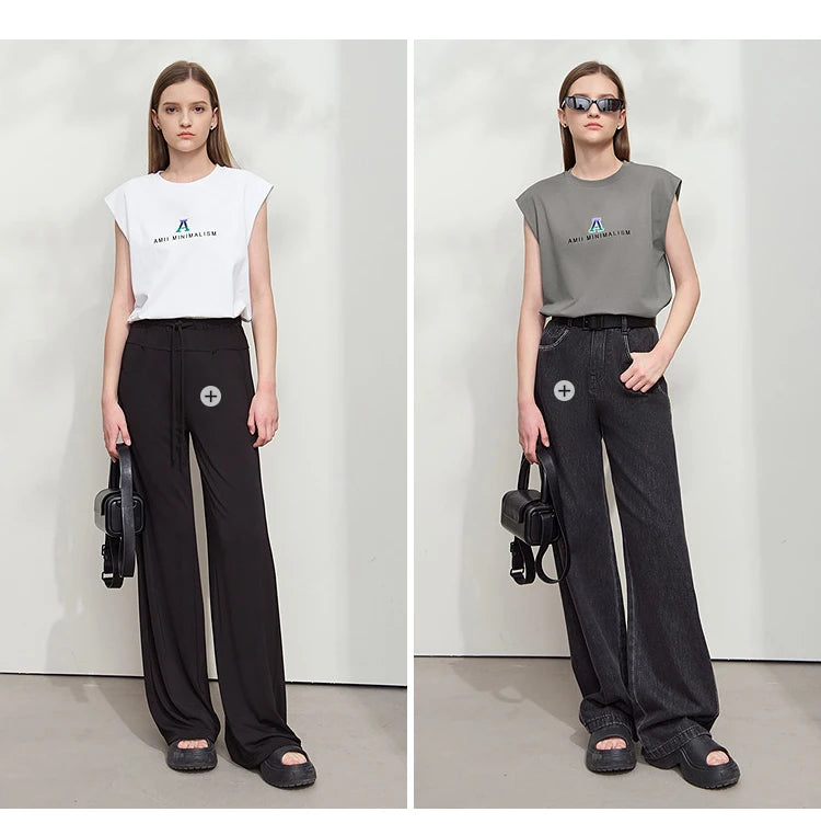 Damen T-Shirt mit Rundhalsausschnitt und besticktem lockeren Design für den Sommer