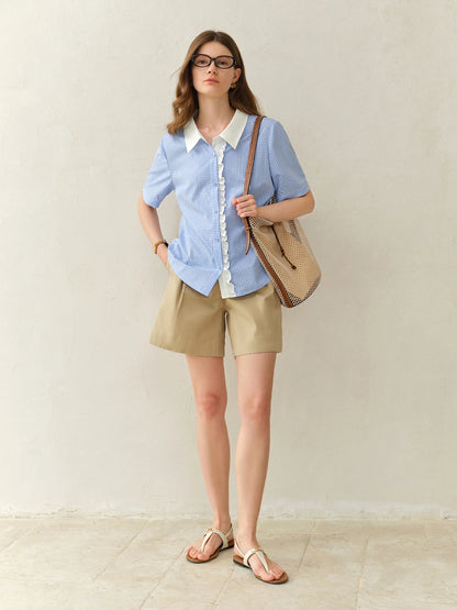 Ärmelloses Damen-Top im farbenfrohen Farbverlauf – Zweiteiliges Set aus Baumwolle für den Sommer im Büro-Look