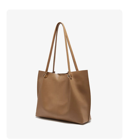 Damen Schultertasche Aus Splitleder Retro-Stil Großes Fassungsvermögen