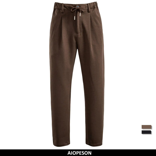 Herren-Winterhose mit Wärmedämmung, braun, Kordelzugbund und geradem Bein