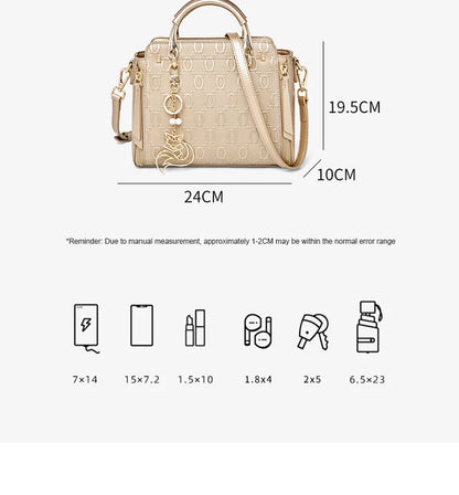 Damen Schultertasche Aus Rindsleder Mit Elegantem Design