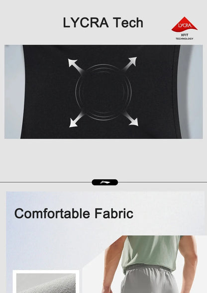 Trainingshorts LYCRA Tech, schwarzes Shirt mit Stretchgrafik