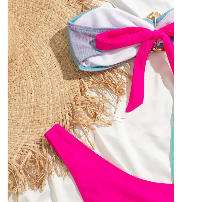 Sexy Push-Up Bikini in Pink – Brasilianischer Stil für Strand und Pool