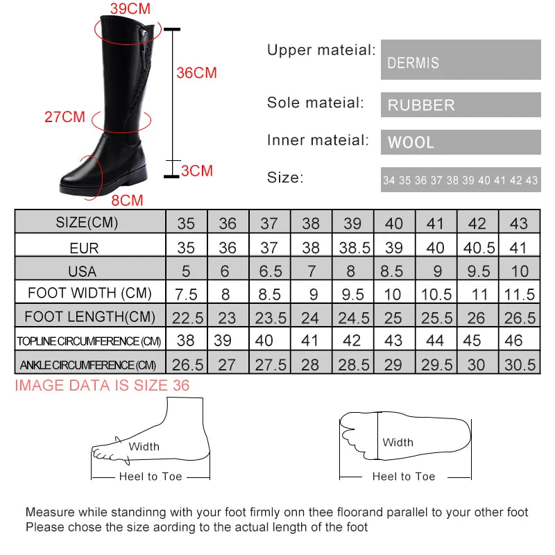 AIYUQI Women Winter Boots 2025 New Genuine Leather Women Long Boots Anti Slip Large Size 41 42 43 Wool Warm Knight Boots Women