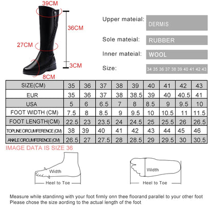 AIYUQI Women Winter Boots 2025 New Genuine Leather Women Long Boots Anti Slip Large Size 41 42 43 Wool Warm Knight Boots Women