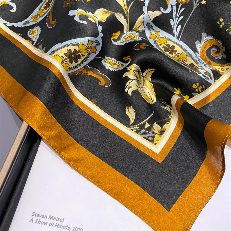 Damen Seidenschal quadratisch 70cm Halstuch Bandana Hijab Pashmina G