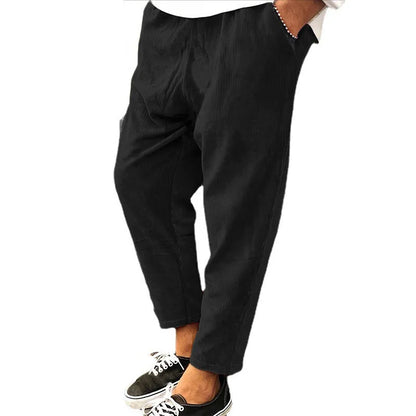 Leichte Herren-Eis-Seidenhose mit elastischem Bund – lockere, gerade Freizeithose für Sport und Alltag