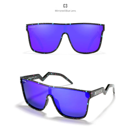 Sonnenbrille Einteiler übergroß polarisiert gebogene Gläser Herren