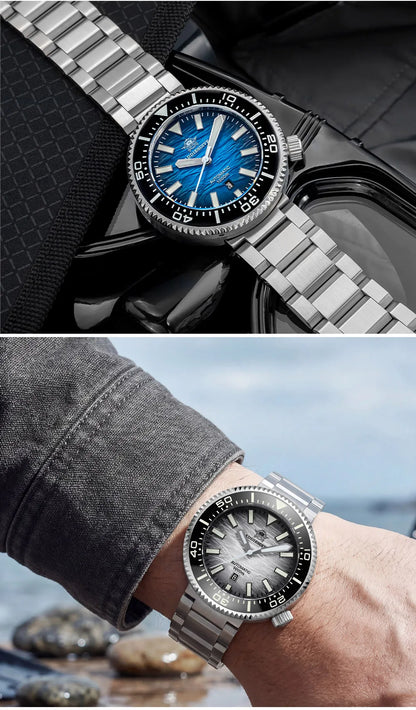Herren Profi-Taucheruhr Automatik Saphirglas 3D-Zifferblatt 1000m Ultra Leuchtzeiger