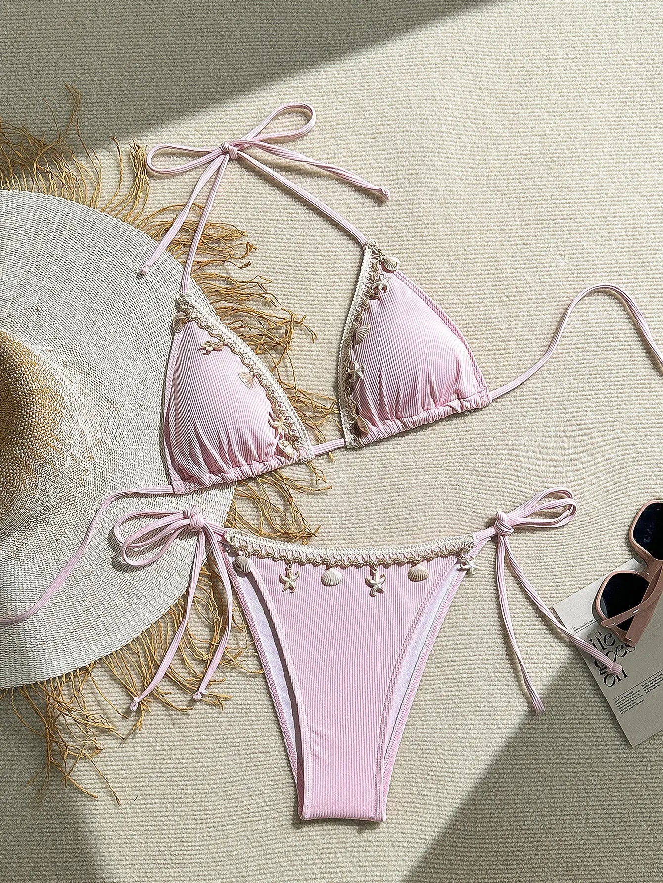 Schwarzes Sexy Bikini-Set mit Push-up für Damen – Brasilianischer Stil für Strand und Pool