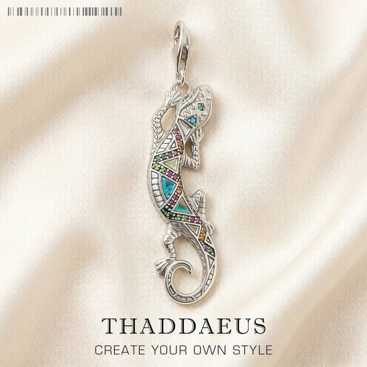 Damen-Charm Eidechse mit Türkis aus Sterlingsilber