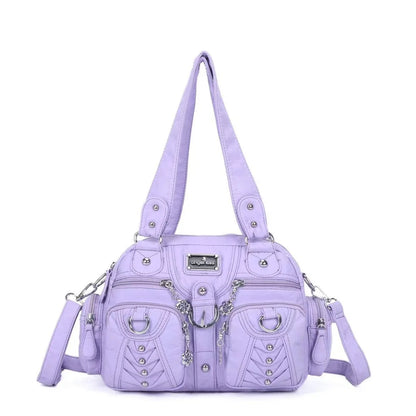 Damen-Satchel-Handtasche Aus PU-Leder Mit Top-Handle Und Mehrfachen Taschen Für Vielseitige Aufbewahrung