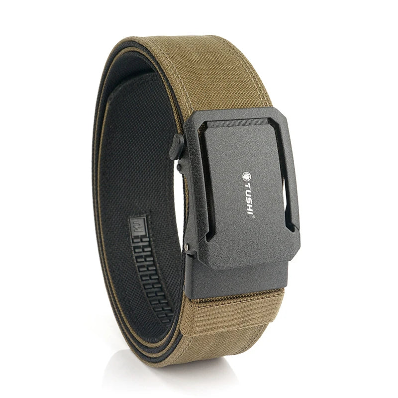 Herren-Taktischer Gürtel aus Nylon mit Automatischer Schnalle, 4,3 cm Breit, 120 cm Länge