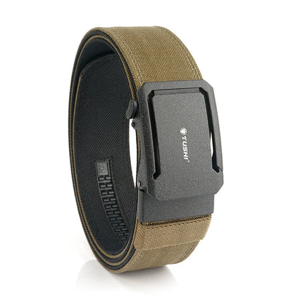 Herren-Taktischer Gürtel aus Nylon mit Automatischer Schnalle, 4,3 cm Breit, 120 cm Länge