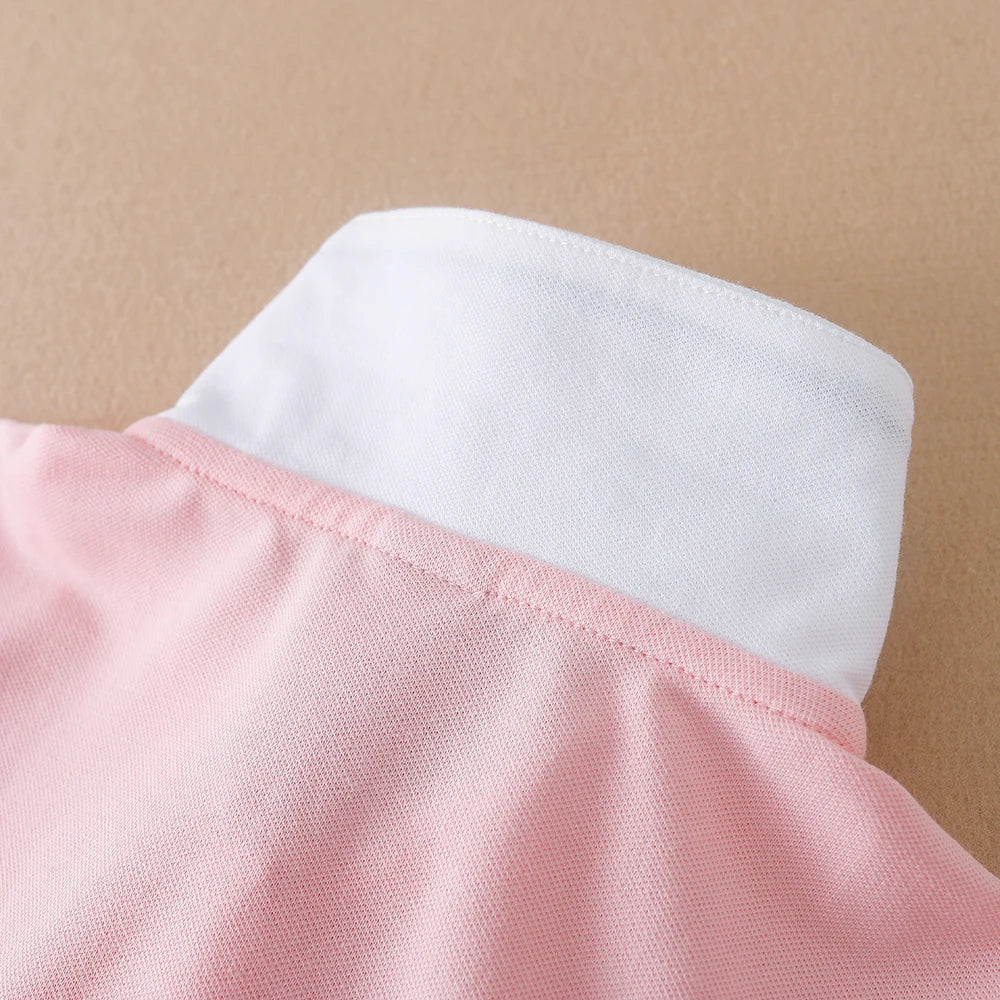 Mädchen Sommerkleid 2024 Turn-Down Kragen Kleidung Kinder adrette Stil bestickte Schule Sommerkleid Kinder 5-12 Jahre