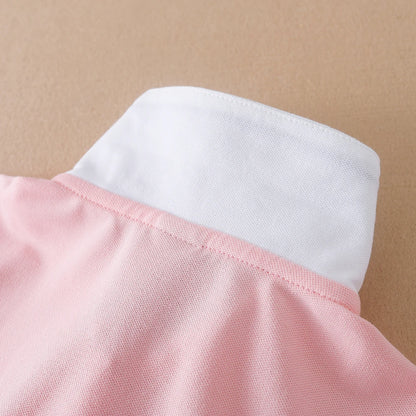 Mädchen Sommerkleid 2024 Turn-Down Kragen Kleidung Kinder adrette Stil bestickte Schule Sommerkleid Kinder 5-12 Jahre