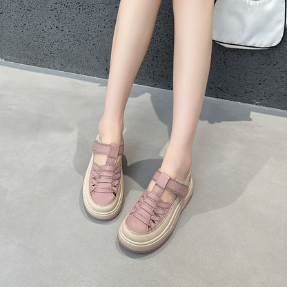 AIYUQI 2025, neue frauen turnschuhe schuhe Sommer dicken sohlen hohl frauen sandalen Große-größe casual schwein käfig weibliche schuhe